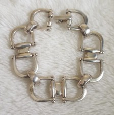 Vintage Designer Pferde Gebiss Armband "PELLINI ITALY" 925er Silber Maßiv 19cm B