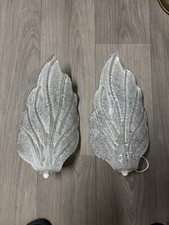 Muranoglass Wandleuchte /Murano Glass Design Wandlampe Leuchte Blattmuster Glas