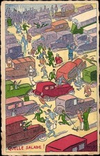 Ak Unfall auf einer Kreuzung,  Personen und Autos, Verkehr - 4415689