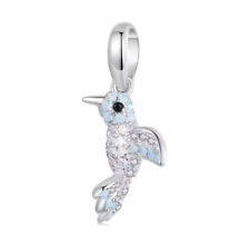 Charm Dangle Vogel Eisvogel 925 Silber Zirkon - Anhänger für Pandora Armband