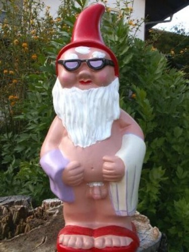 Gartenzwerg witziger badezwerg - witziger,
