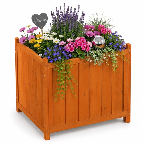 50cm blumentopf eckig - eckig, blumen