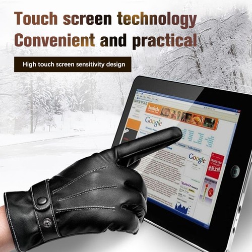 Gloves men winter leather - gloves,