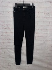 Tally Weijl Jeans Rana high waist skinny schwarz Löcher Fransen Grösse 34