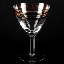 1 Cocktailglas Kelchglas Martini Glas 12,3 cm Golddekor Vintage ReUse