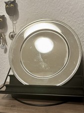 Platzteller | 8er Set | Perlrand | Silbern Edelstahl | 30cm Durchmesser