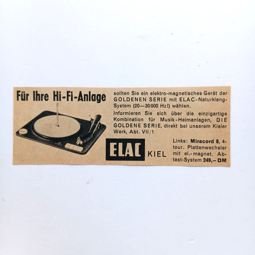 1957 elac werbeanzeige - 1957,