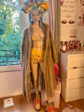 "Vintage Nerzmantel (Mink) natur taupe, Swing-Schnitt, Echtpelz, Gr. 38/40