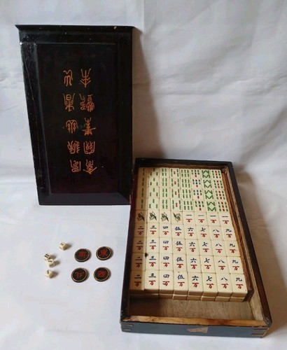 Mahjong set 144 knochen - knochen, &
