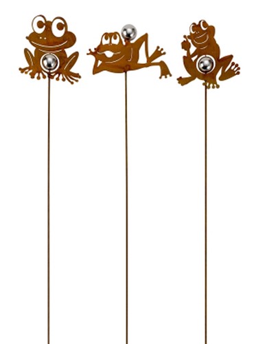 Gartenstecker frosch rost - gartenstecker, im
