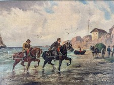 KLEINES ÖLGEMÄLDE REITER AM