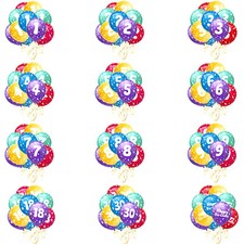 10 Luftballons Zahlen Happy
