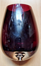 Vase Glas dunkel blau Hand Made