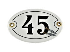 Emaille Hausnummer OVAL Nr. 45