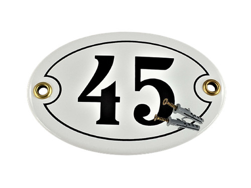 Emaille hausnummer oval 45 - oval, nr.