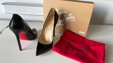 Louboutin PIGALLE 120 Patent Calf Pumps aus schwarzem Lackleder Größe 40