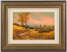 Bona Ölgemälde "Dorfstraße"