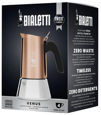 Bialetti Venus 4 Tassen Induktion Edelstahl Espressomaschine/Mokkakanne