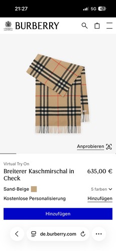 Burberry unisex kaschmir - unisex, schal