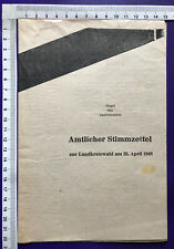 Alter Stimmzettel Landkreiswahl 25. April 1948 Dingolfing 