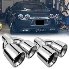 Paar 2,5" Auspuffblende Endrohr Edelstahl Doppel Endrohre für Chevrolet Corvette