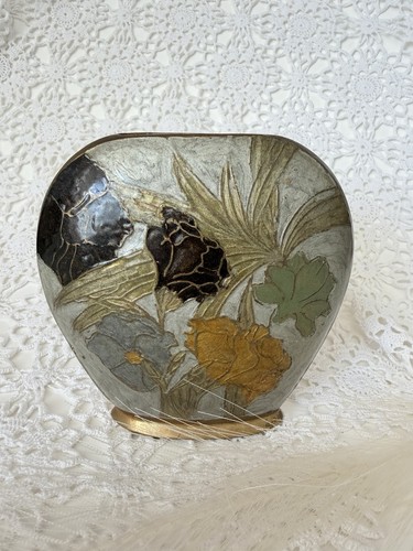 Vintage emaille vase massiv - vase,