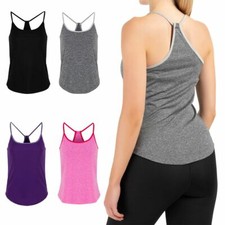 Damen Tank Top Sportshirt Fitness Shirt Racerback Yoga Gym Trägertop Tanktop