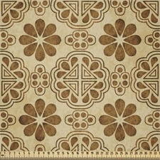 Retro Microfaser Stoff als Meterware Oriental Geometrisches Blumen
