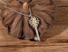 D11  Anhänger Barock-Stil Schlüssel mit Katze 925 Sterlingsilber