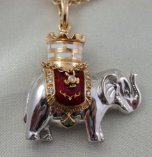 seltene Kette mit Elefant von Fabergé massiv Gold 750 limitiert auf 100 Stück