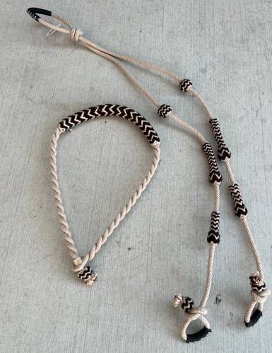 Beige charro horse reins - horse,