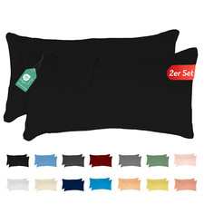 Kissenbezug Kissenhülle 2er Set Jersey Baumwolle 40x40 40x60 40x80 40x145 80x80
