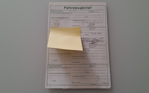 Alter fahrzeugbrief teil - teil, ii