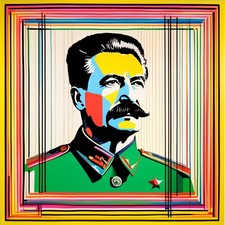 Portrait Stalin Neon Pop Art