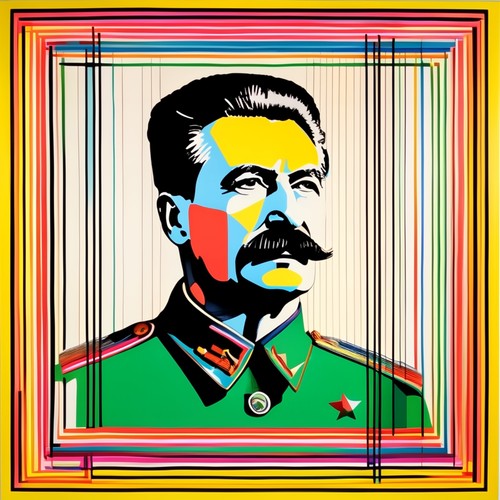 Portrait stalin neon pop art - stalin,