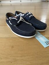 Harmont & Blaine Leather Deck Schuhe UK 9 US 10 EU43 Blau Leder Halbschuhe Ungetragen