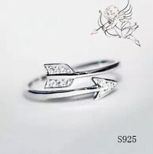 Damen Ring Engelsflügel Sterling Silber 925 Zirkonia verstellbar 50-53