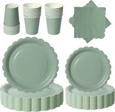Grün Partygeschirr, 96 Stück