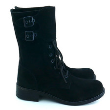 Stiefelette aus Leder Gr. 35 Schwarz Damen-Schuhe Boots Freizeitschuhe RPW