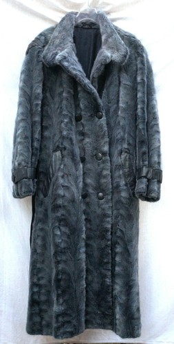 Nerzmantel blau bodenlang