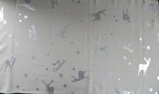 Weihnachts - Tischläufer, beige, Reh/Sterne, 150x 48 cm