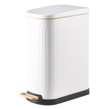 ELPHECO Mülleimer 13L Edelstahl rechteckig weiß Soft Close herausnehmbar