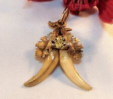 alter Fuchshaken Anhänger 333 Gold Jägerschmuck Trachtenschmuck / bg 732