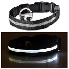 LED Hundehalsband leuchtend Halsband Hunde Geschirr USB Aufladbar Batterie S-XL
