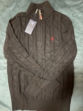 Polo Ralph Lauren Herrenpullover Schwarz Größe M 100% Baumwolle