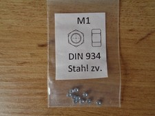 10 Stück Sechskant-Muttern M1 Stahl verzinkt, *** NEU ****