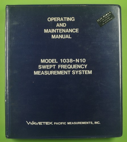 Wavetek model 1038 - wavetek, swept