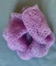 Leichtes Tuch Gehäkelt Handmade Schultertuch ca 70 x 70 cm, Rosa, Flieder, Lurex