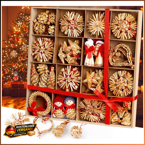 Strohsterne schneeflocke set - schneeflocke,