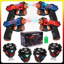 Infrarot Laser Tag Set 4x Active Infrarot-Pistole & Abzeichen Kinder-Spielzeug
